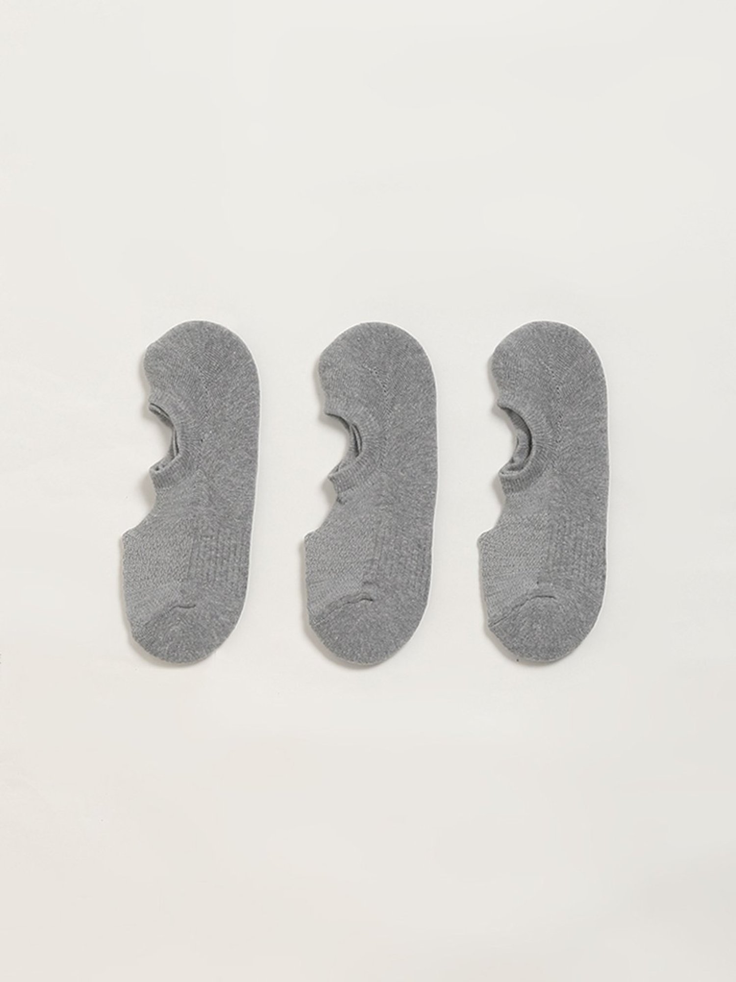 WES Lounge by Westside Grey No-Show Socks - Pack of 3