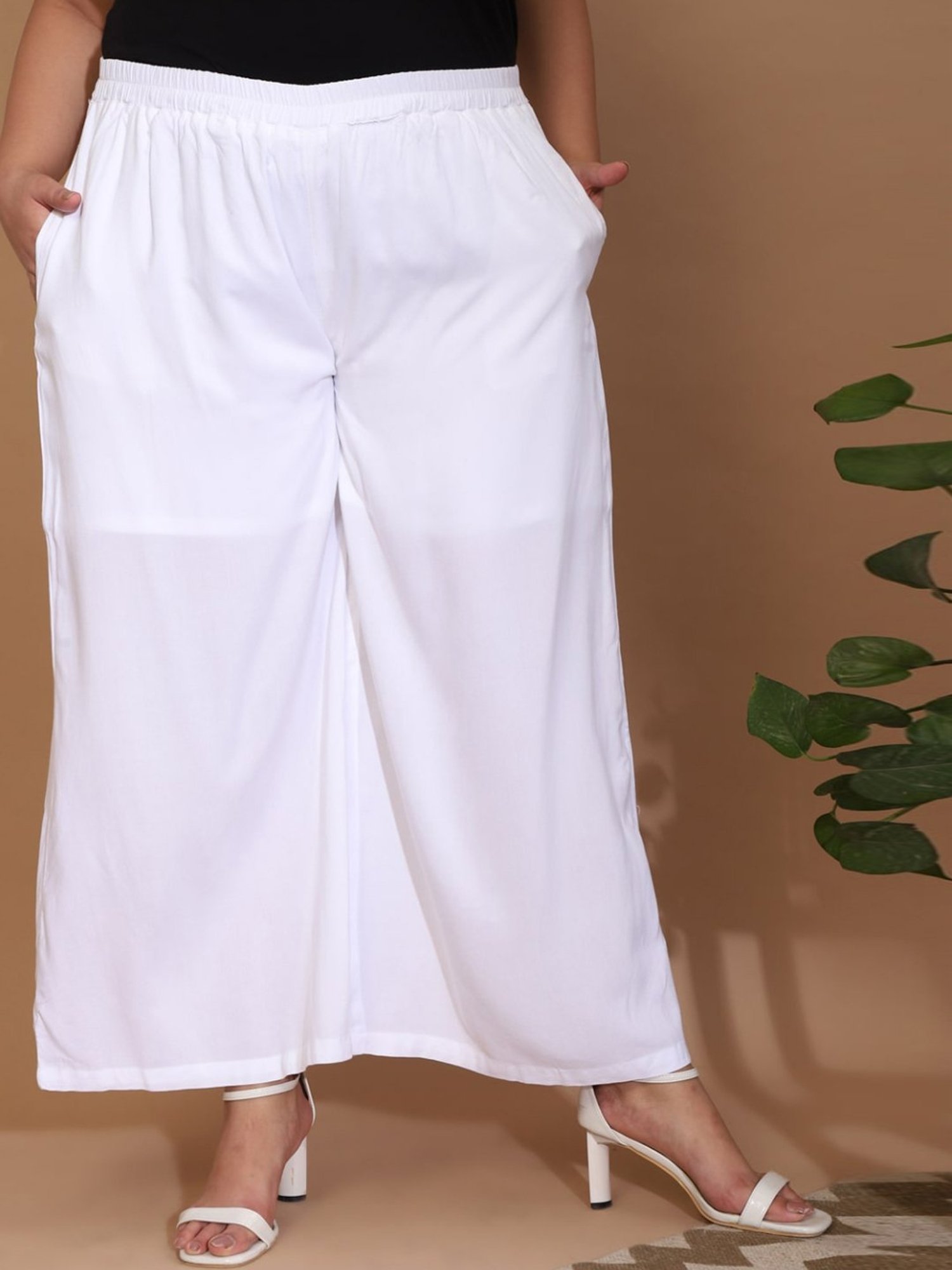 Amydus White Mid Rise Pants