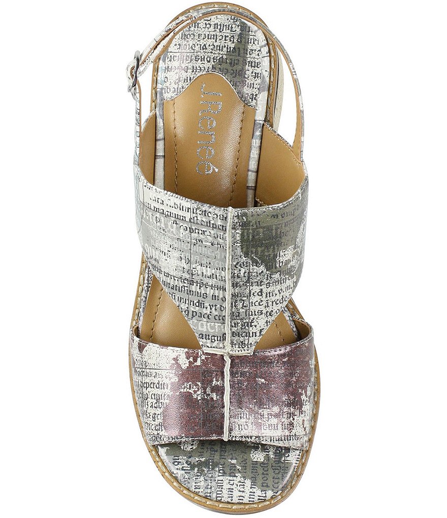 J. Renee Neela Printed Leather Espadrille Detail Sandals