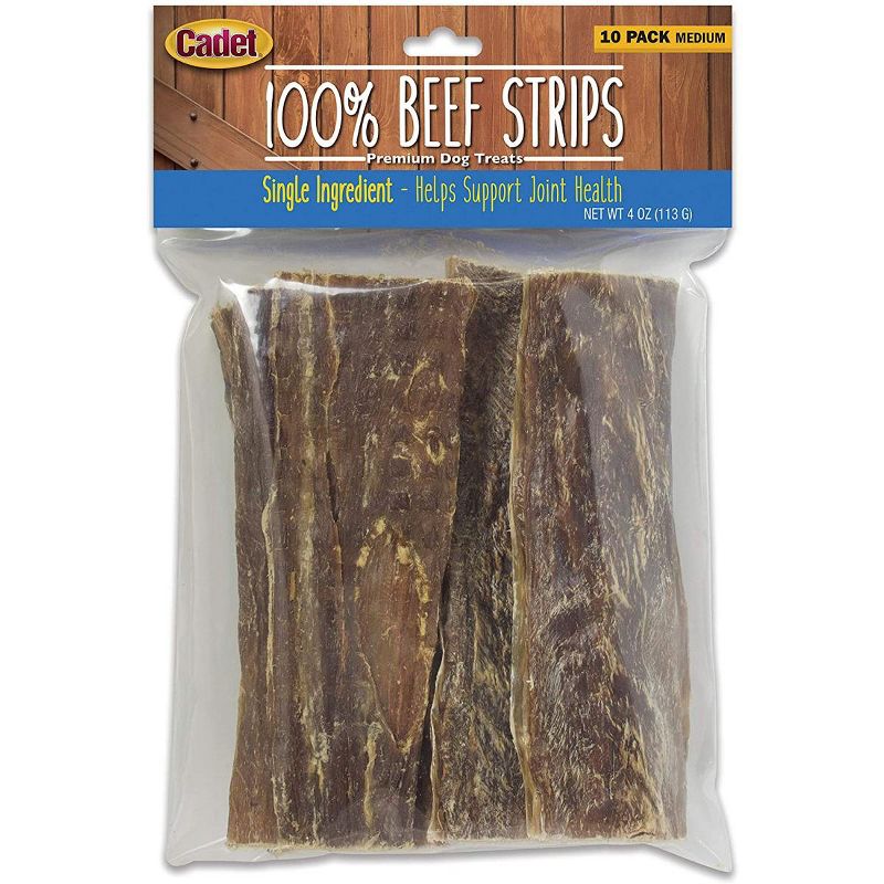 Cadet Medium 100% Beef Strips (4 oz x 10 Pack)