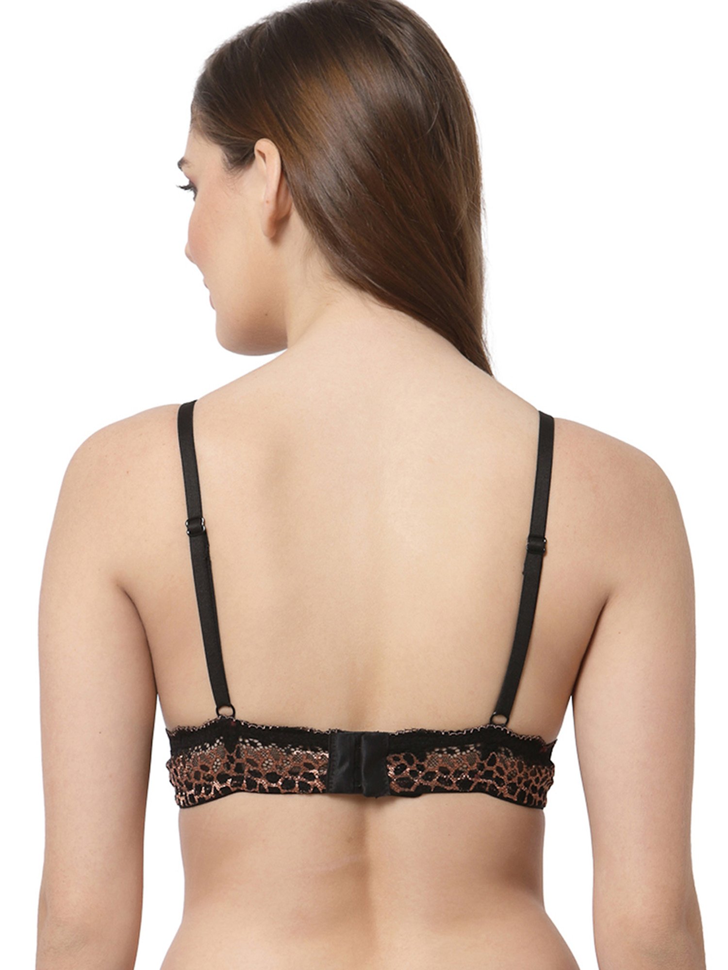 Cukoo Brown Lace Full Coverage Non-Wired Bra