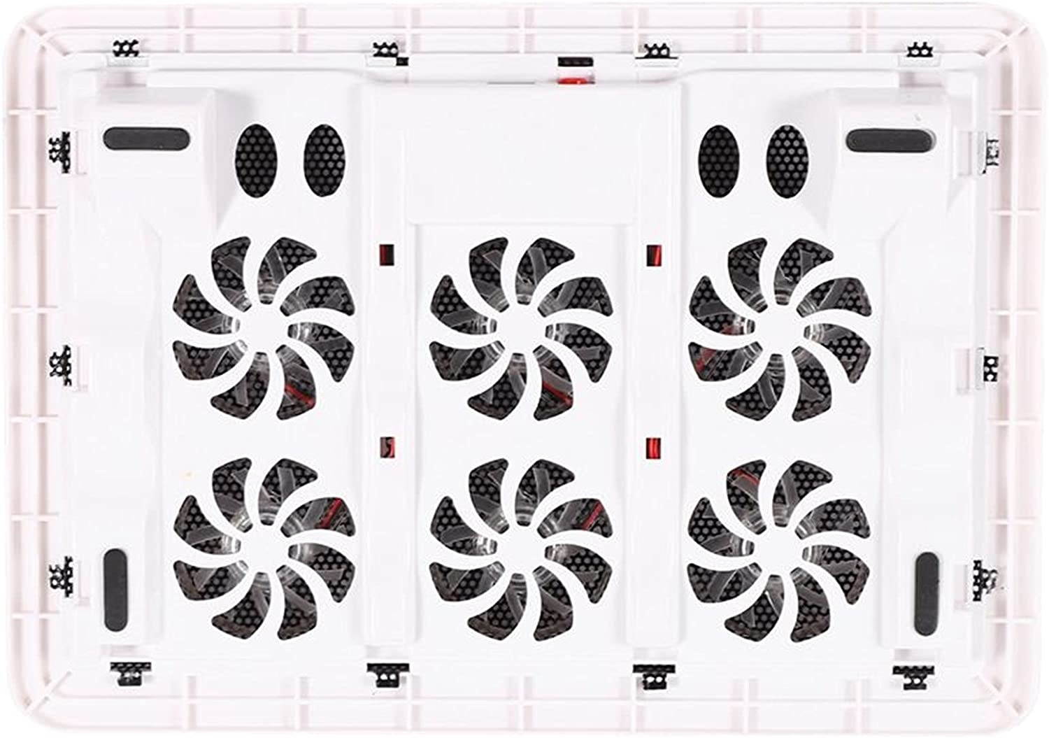 RGB Laptop Cooling Pad with 6 Quiet LED Fans 5 Heights Adjustable and Phone Stand, Dual USB Ports Gaming Laptop Cooler for 11"-18" Gaming Laptops (Blue)