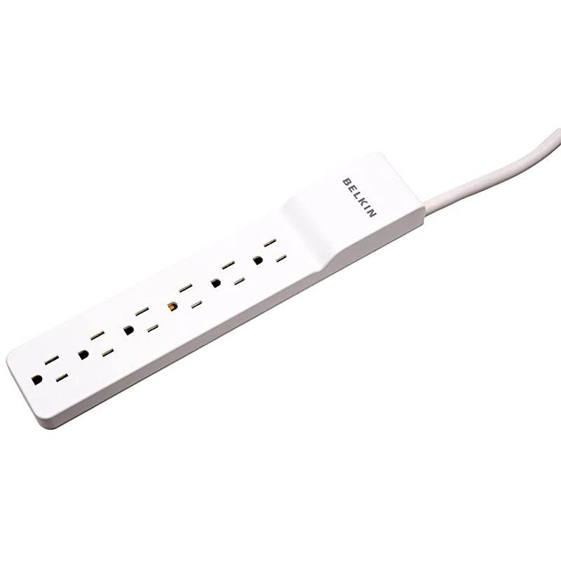 6Outlet Commercial Power Strip Surge Protector with 25ft Cord 555 JoulesWhite