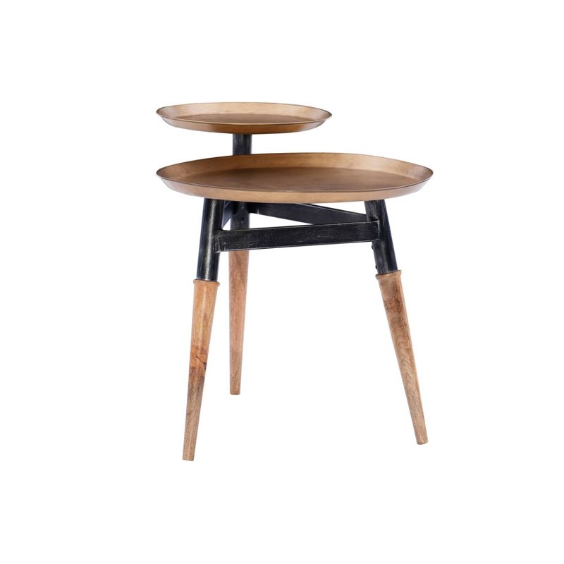 Charlane 2 Tier Side Table Gold - Powell Company