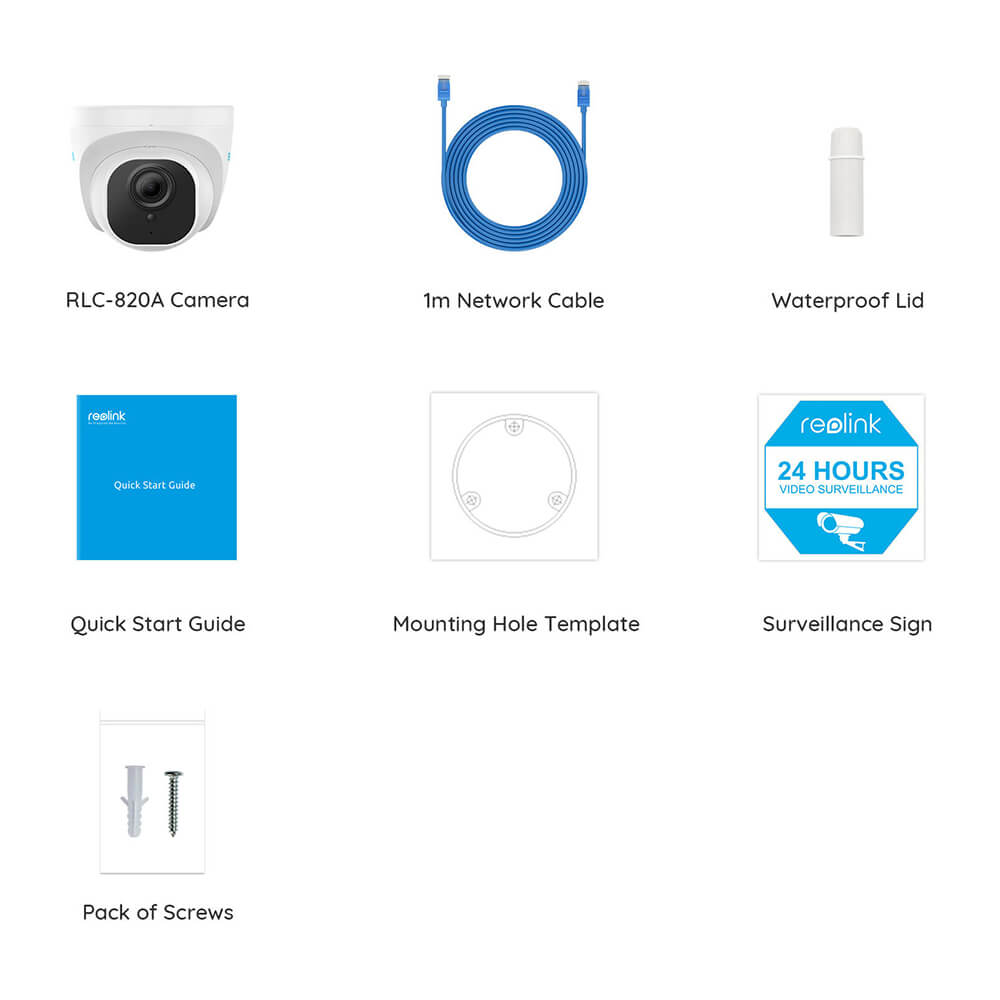 Reolink 4K 8MP Outdoor Security Camera, Smart Human/Vehicle Detection PoE IP Camera Work with Google Assistant Audio Dome, 256GB Micro SD (not Included) Storage for 24/7 Recording, RLC-820A