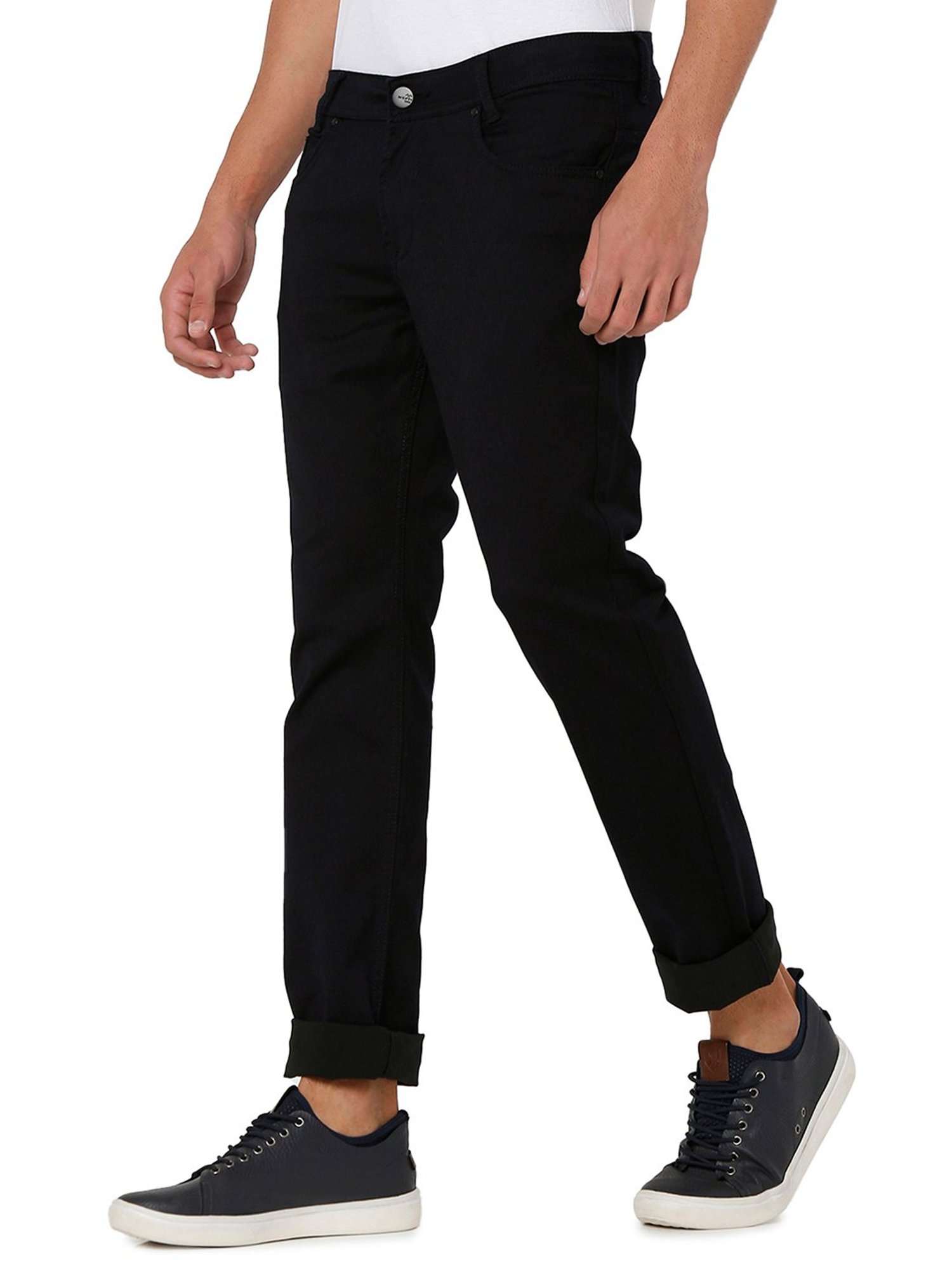 Mufti Dark Navy Super Slim Fit Lightly Washed Jeans