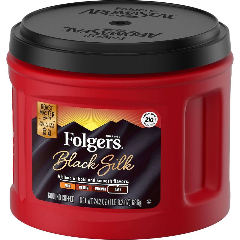 Folgers Black Silk Dark Roast Ground Coffee - 24.2oz