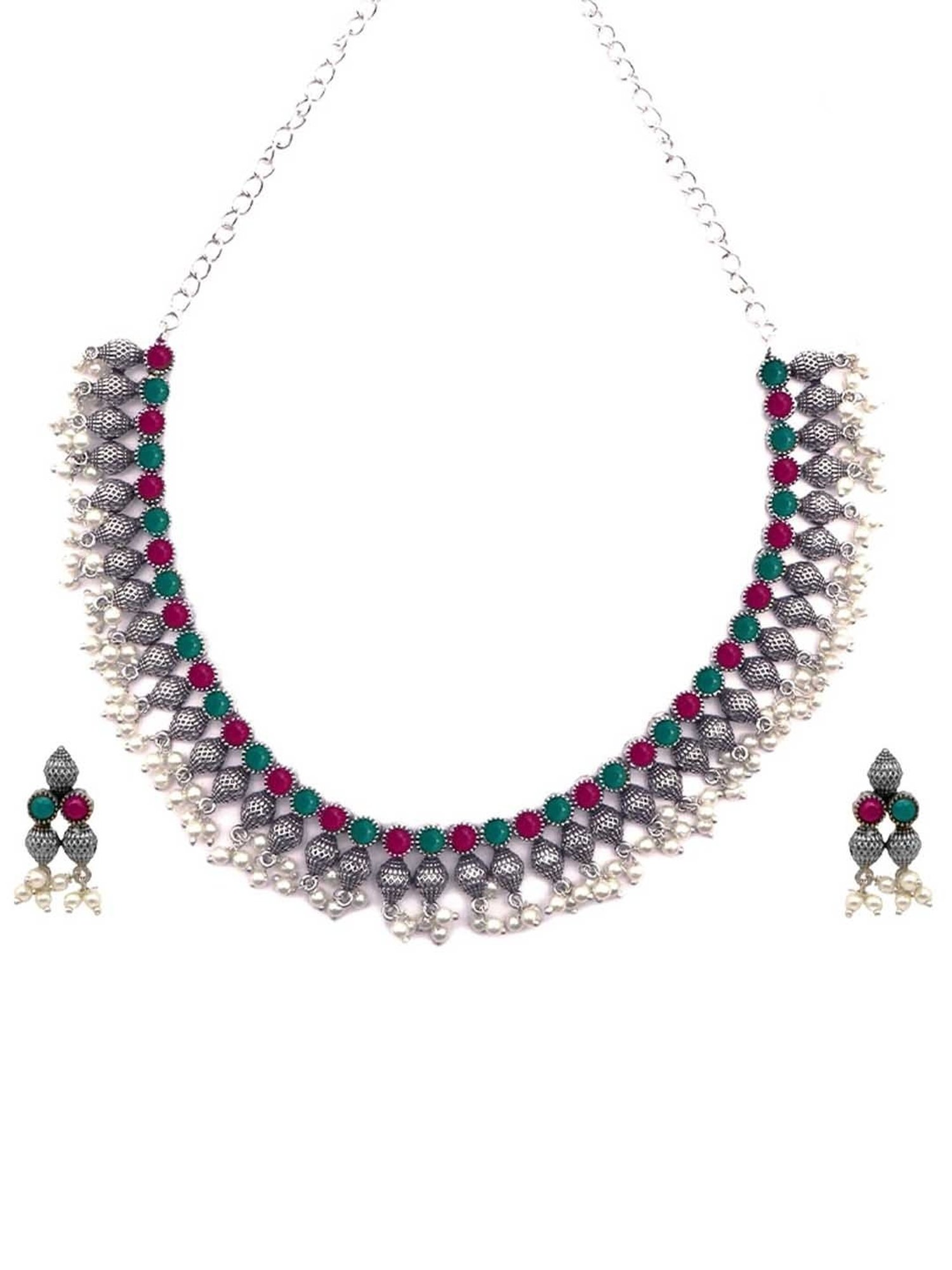 Teejh Ethnic Oni Multi Princess Necklace Set for Women