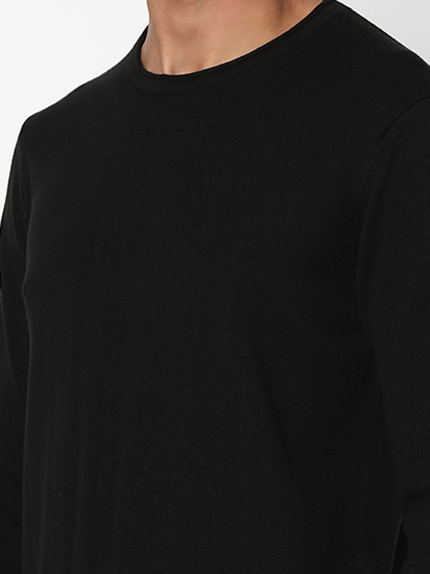 Spykar Black Regular Fit Sweater