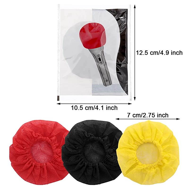 Pieces Disposable Microphone Cover Non-Woven Microphone Cover Windscreen Mic Cover Protective Cap for KTV Recording Room News Gathering, 3 Inch