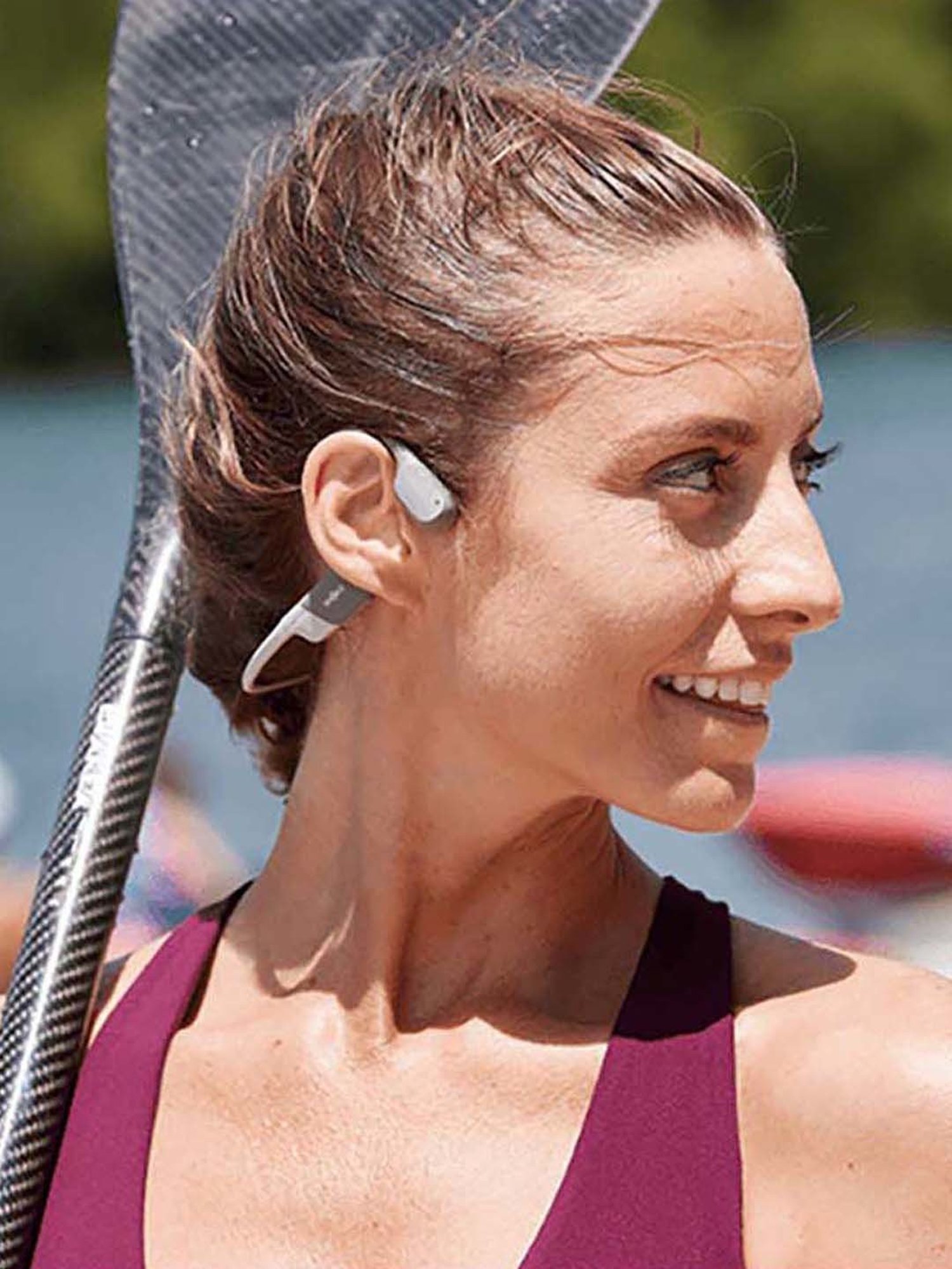 Shokz OpenRun Open-Ear Bone Conduction Sport Headphone (Gray)