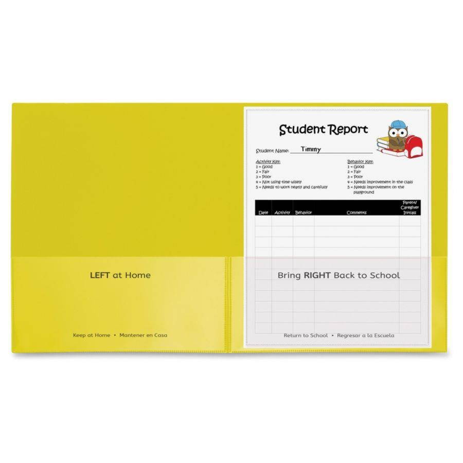 C-Line Classroom Connector Folders 9"x11-3/4" 25/BX Yellow 32006