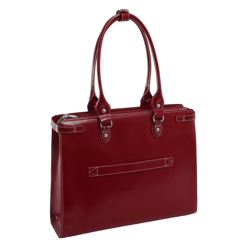 McKlein Winnetka 15" Leather Ladies' Laptop Handbag - Red