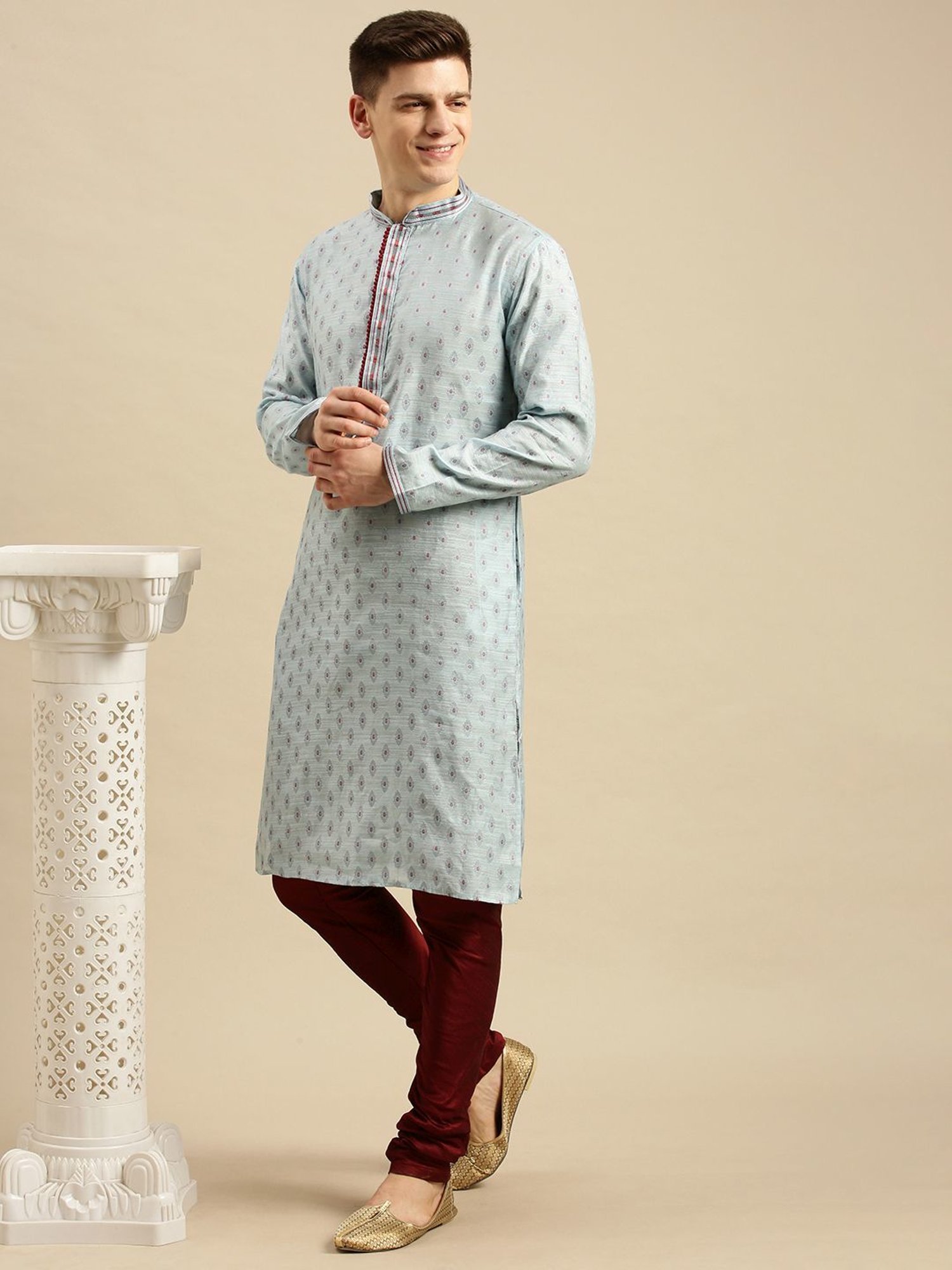 Sanwara Blue Regular Fit Printed Kurta Sets