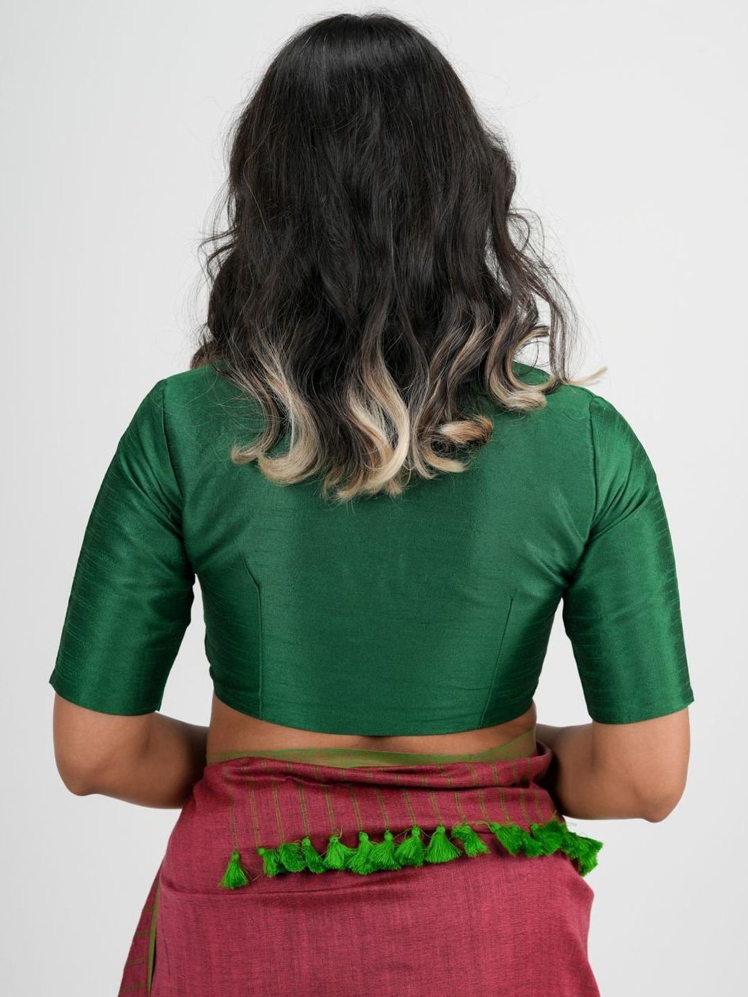 Suta Green V-Neck Blouse