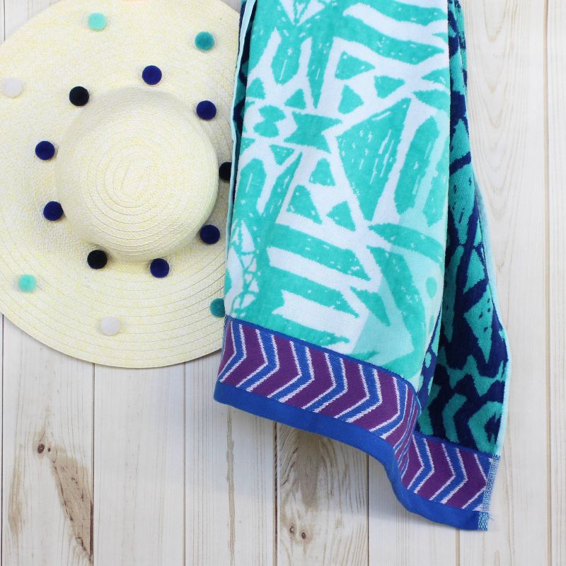 Jacquard Yarn Dye Beach Towel - Peach & Oak