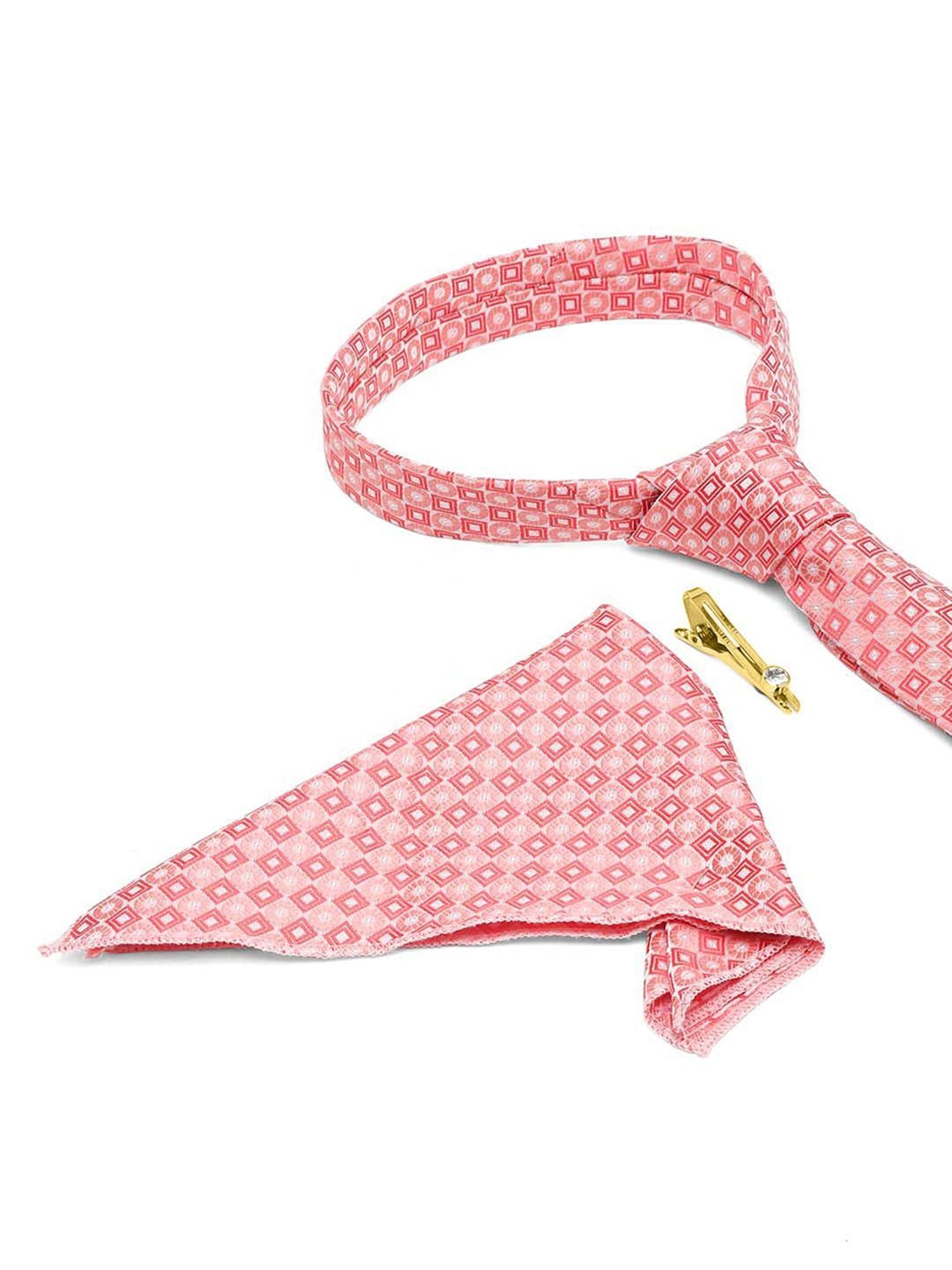 Louis Stitch Peach Printed Necktie Gift Set - Set of 3