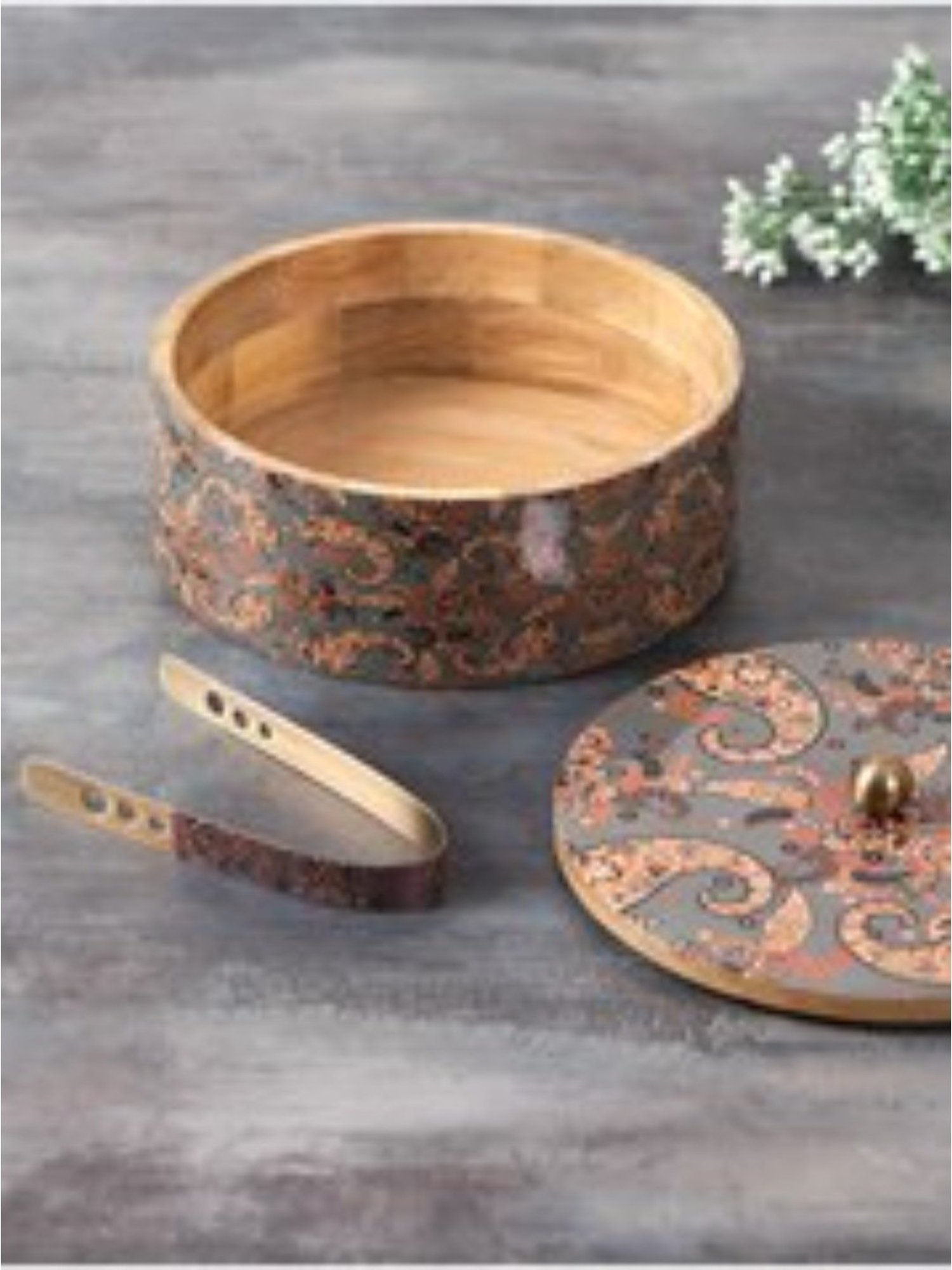 FnS Elantra Silver Stainless Steel Casserole With Lid (0.9 L)