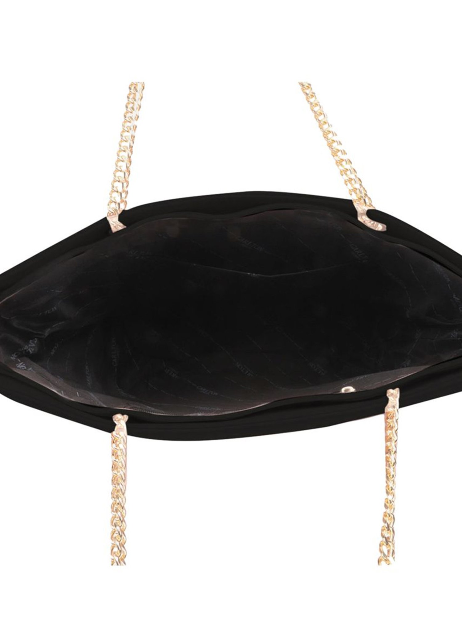 Carlton London Black Textured Medium Tote Handbag