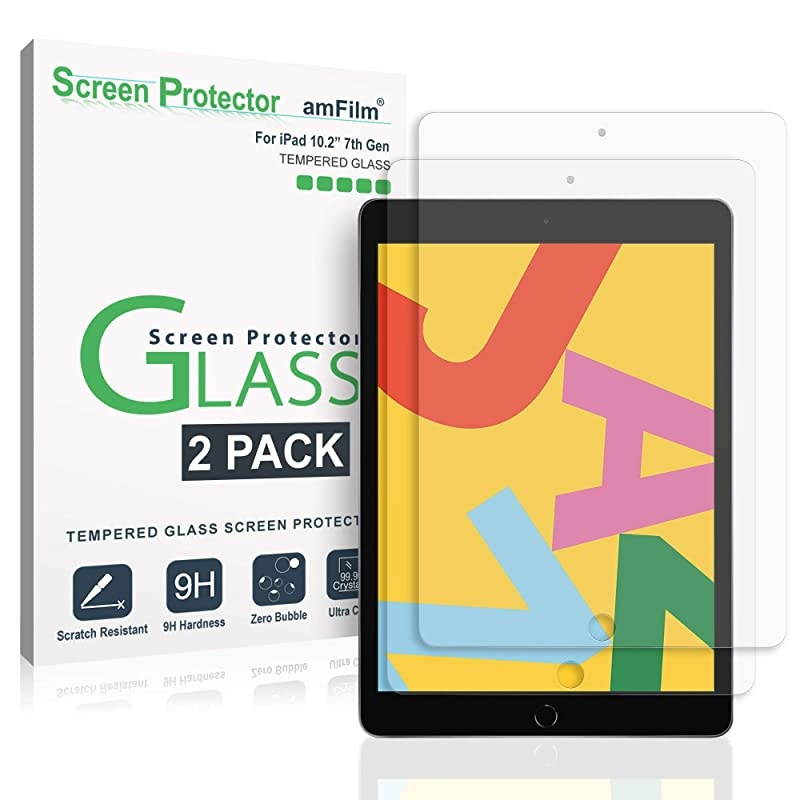 Glass Screen Protector for iPad 102 8th 7th Generation 2019 Tempered Glass Screen Protector with Camera Cutout and Compatible with Apple Pencil 2020 2019 2 Pack
