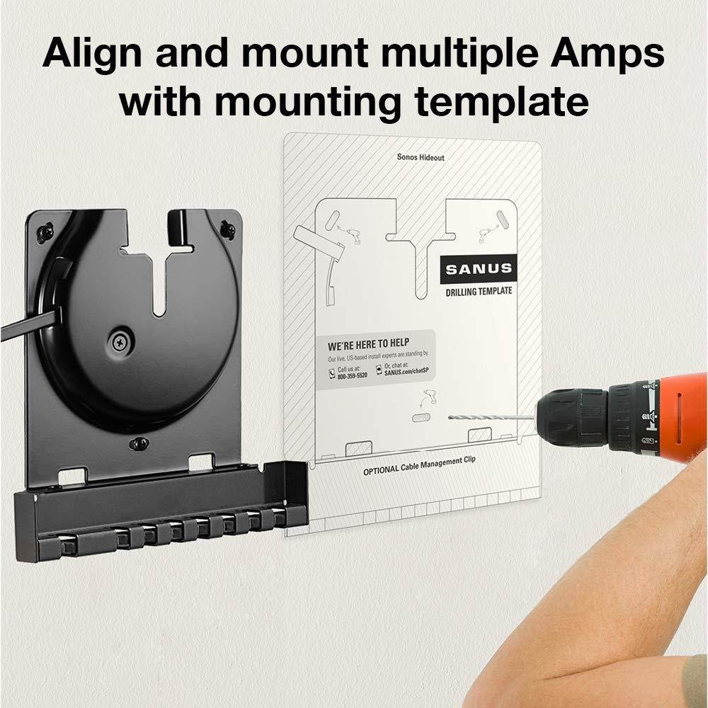 Sanus Wall Mount for Sonos Amp - Slim Black Design with Lockable Latch for Security - Low Profile Bracket Design Mounts in Any Orientation - Built-in Cable Management & Easy 15-Minute Install