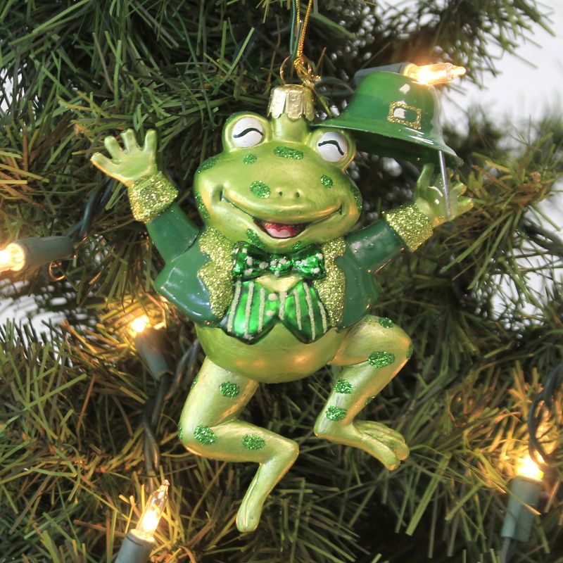 Noble Gems 4.75" Irish Frog Saint Patrick's Day  -  Tree Ornaments