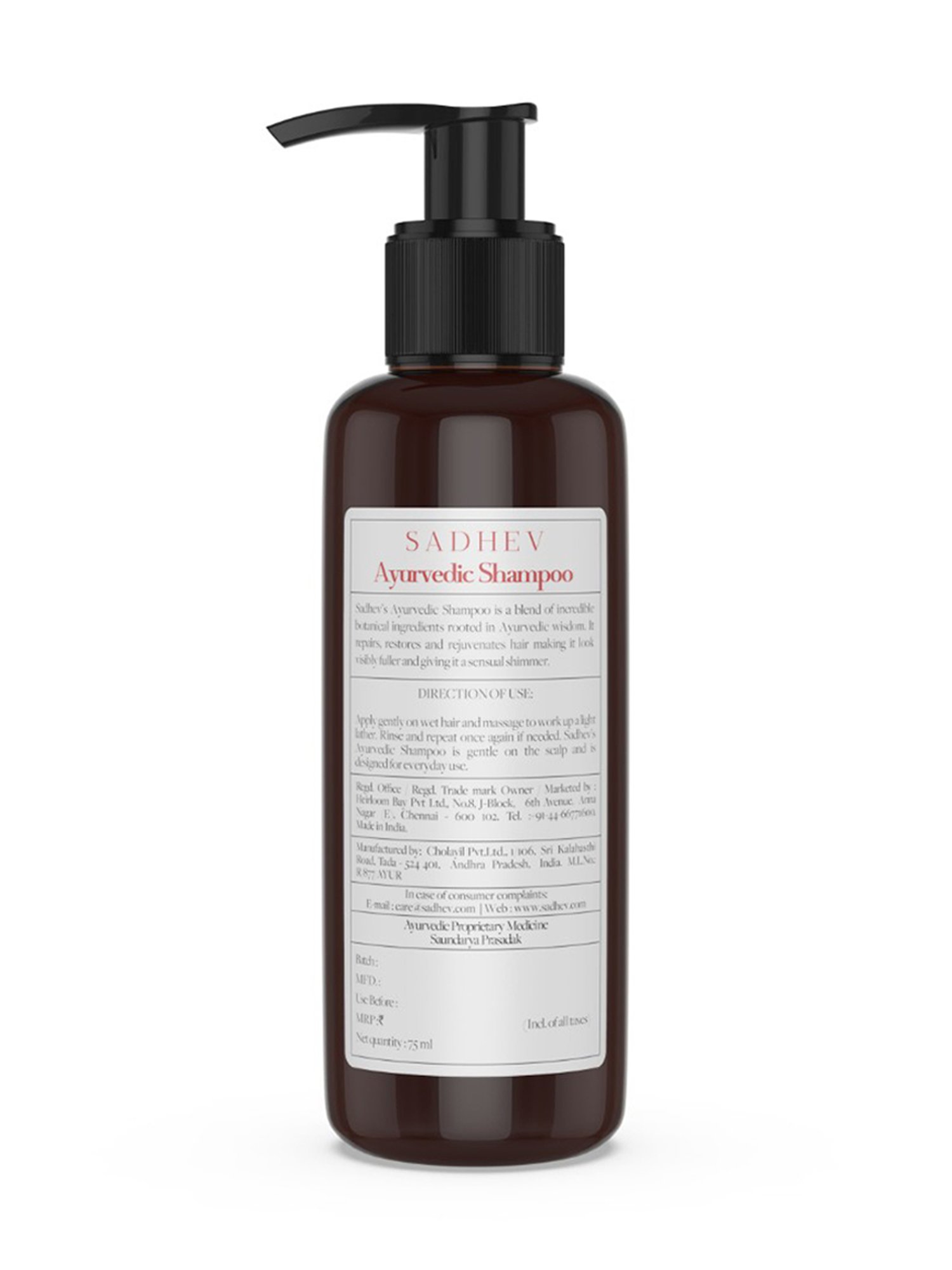 SADHEV The Art Of Ayurveda Ayurvedic Shampoo - 75 ml