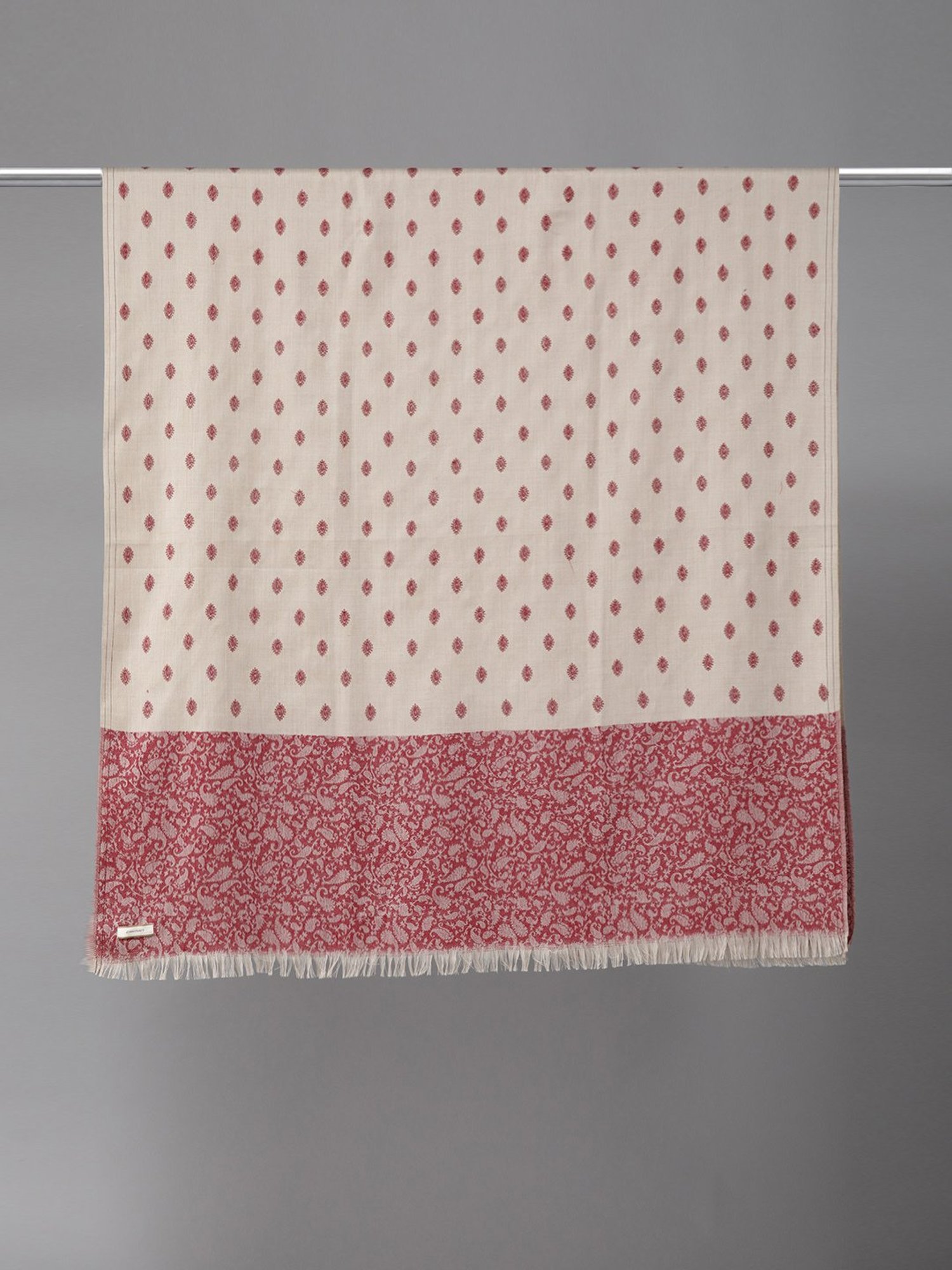 Cayman Beige & Pink Printed Shawl