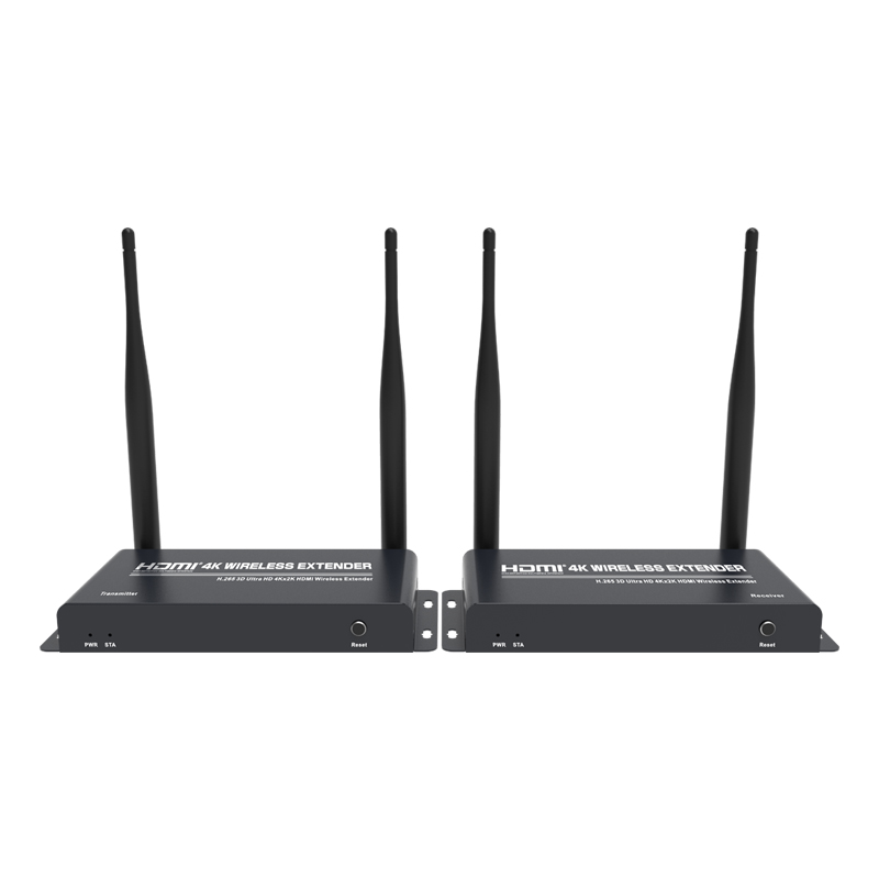 Up to 656Ft/200m, Wireless 4K @ 30Hz Video Extender with Local Pass-through Loop-out Transmitter Receiver kit with IR remote