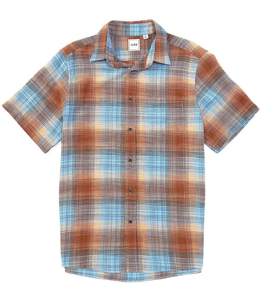 Rowm Short Sleeve Plaid Twill Sportshirt