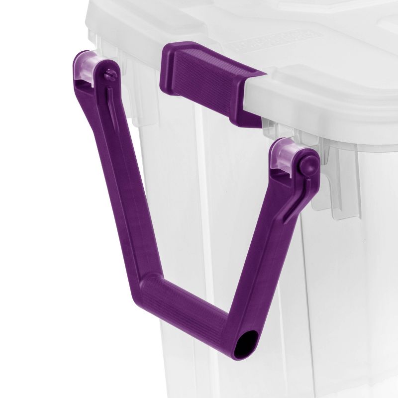 Sterilite 19434303 120 Quart Clear Plastic Storage Container Box and Lid with Blue Latches and Wheels (3 Pack)