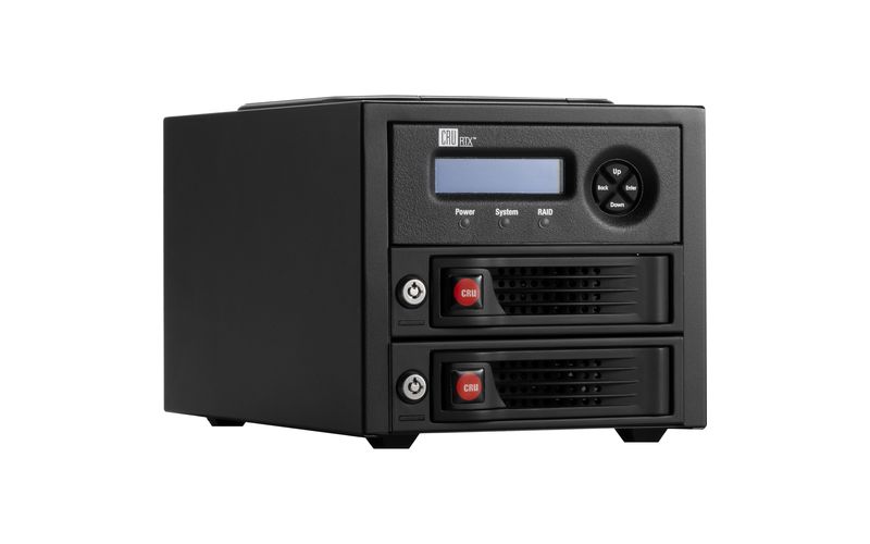 CRU Enclosure with RAID, two TrayFree Bays and USB 3.0 - 2 x HDD Supported - Serial ATA Controller - RAID Supported 0, 1, 1 - 2 x Total Bays