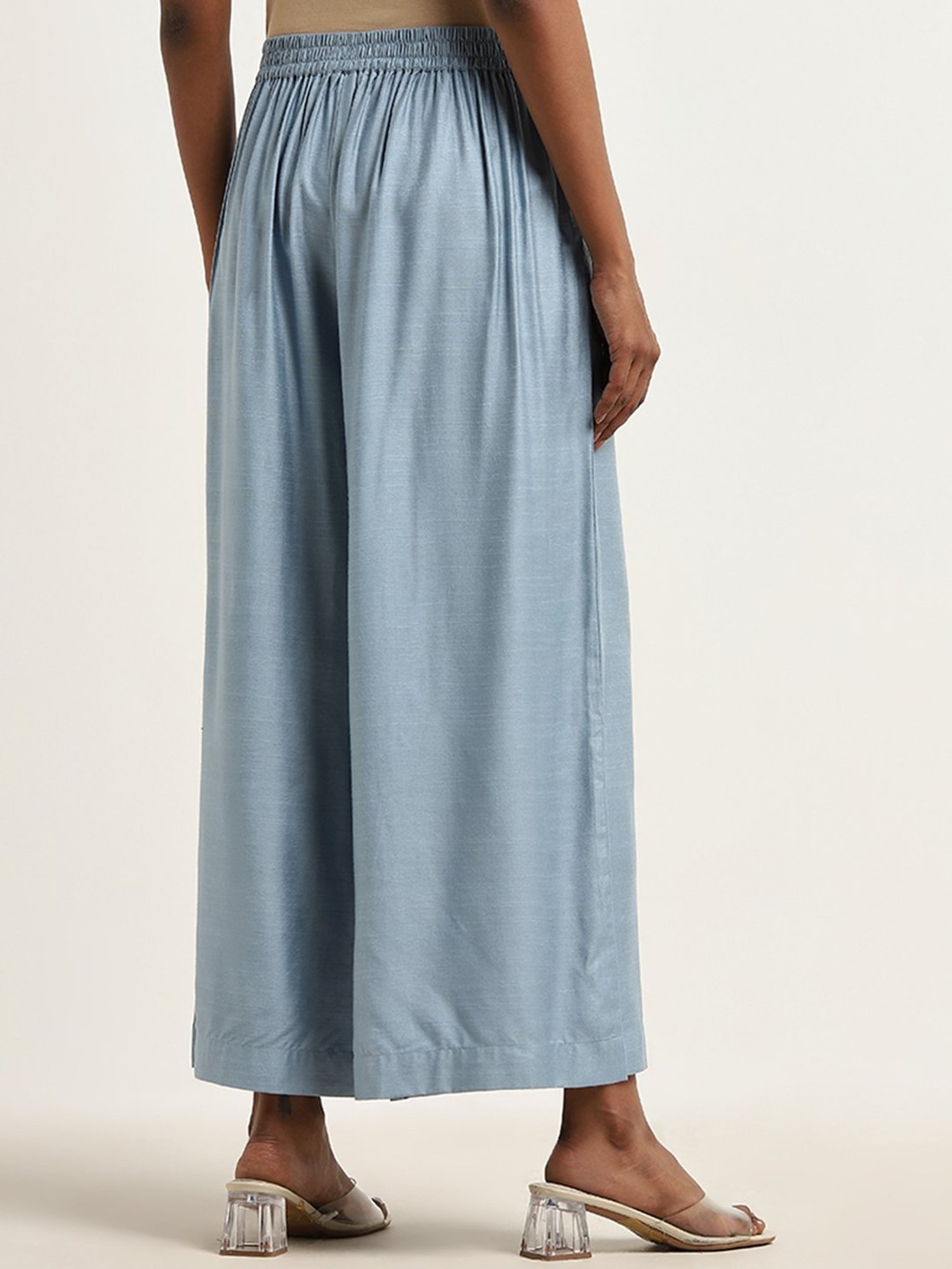 Castle Black Embroidered Palazzos