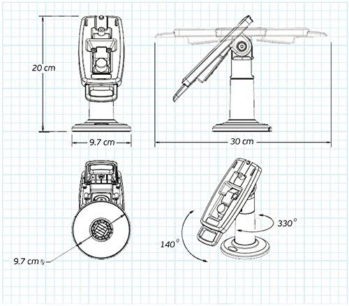 Ingenico IPP 320/IPP 350 7" Lockable Pole Mount Terminal Stand