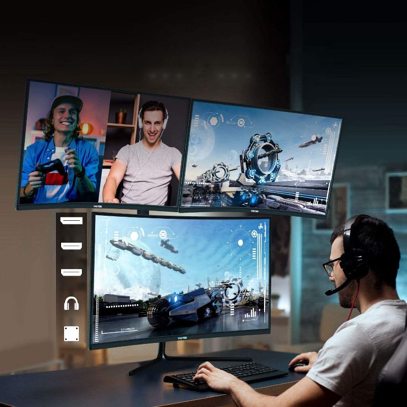 VIOTEK GNV32DB 32-Inch Curved Gaming Monitor | 144Hz WQHD 2560 x 1440p | G-Sync-Ready FreeSync with LFC | 3X HDMI DP Audio Out