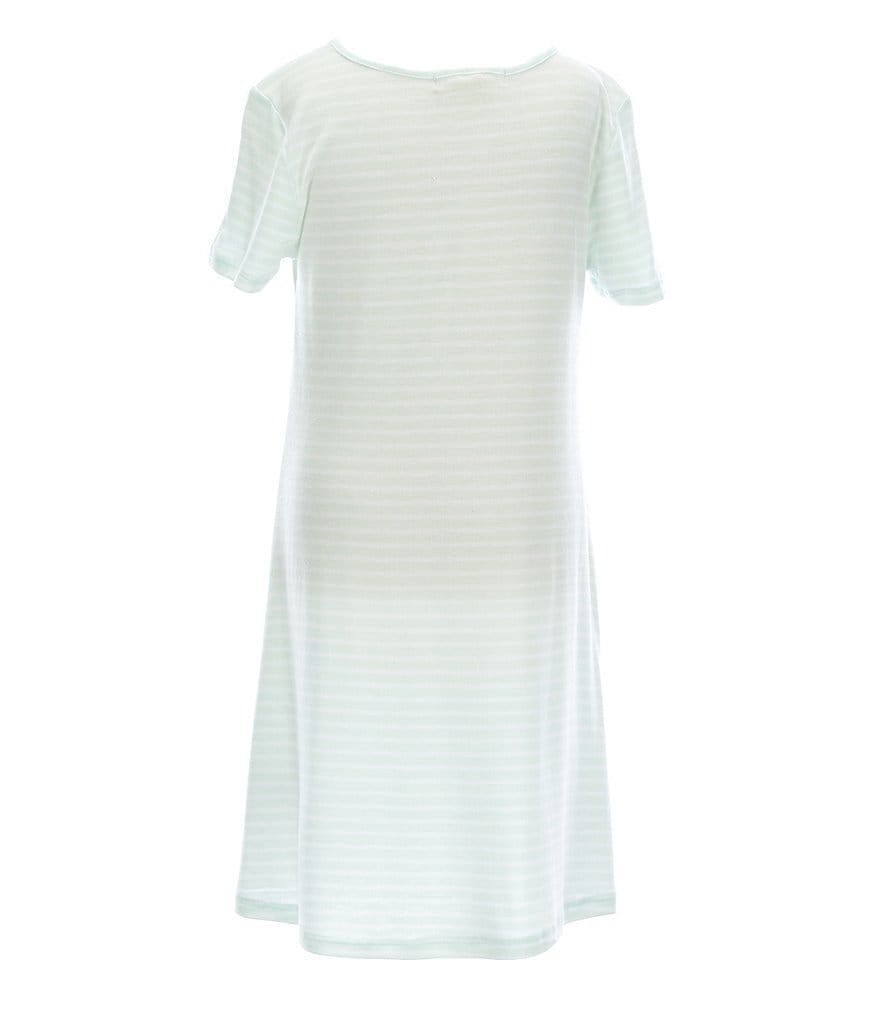 Laura Ashley Little Girls 2T-6X Seersucker/Strawberry-Print Mesh Fit-And-Flare Dress