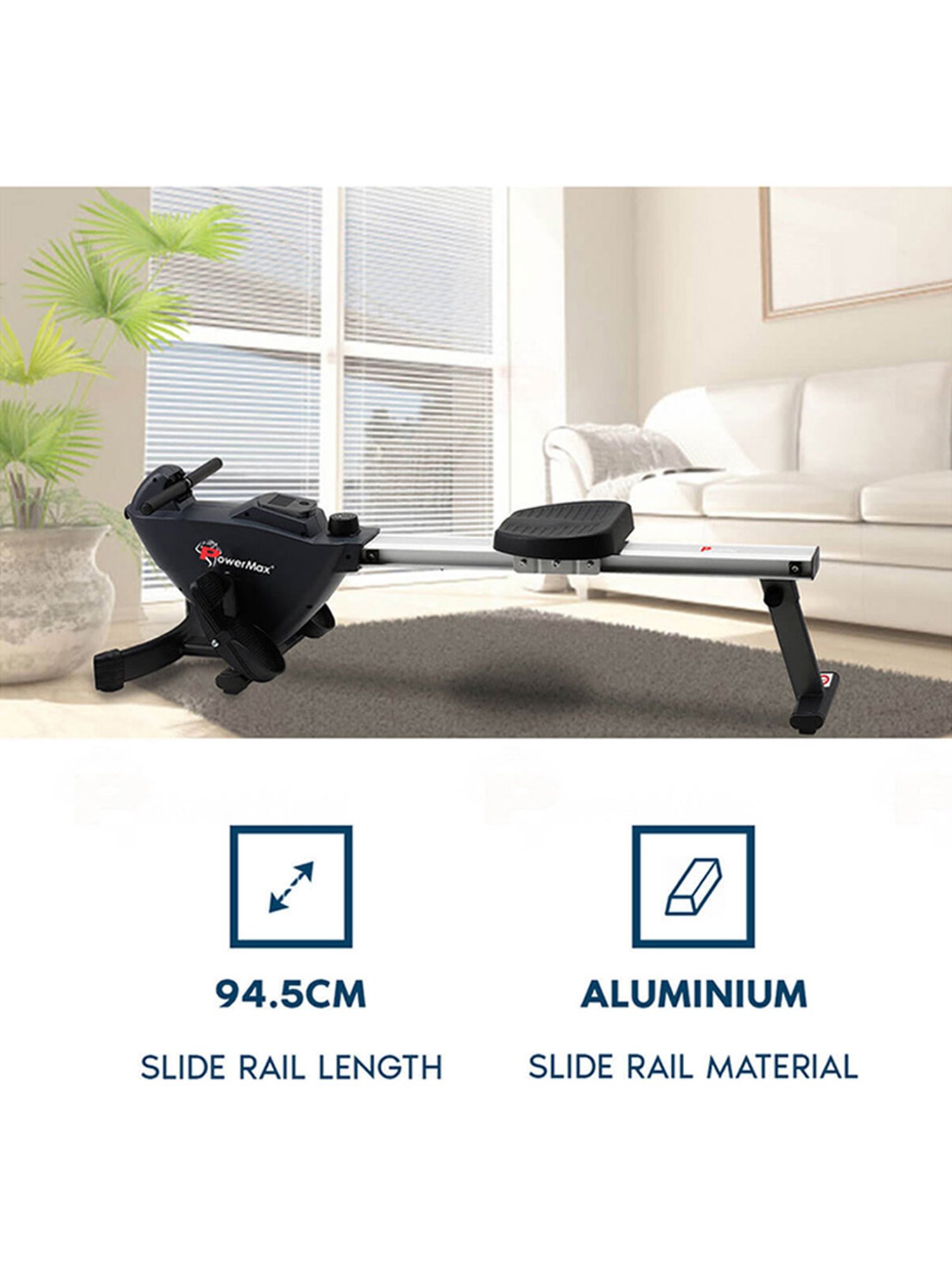 PowerMax Fitness RH-200 Rowing Machine (Black)