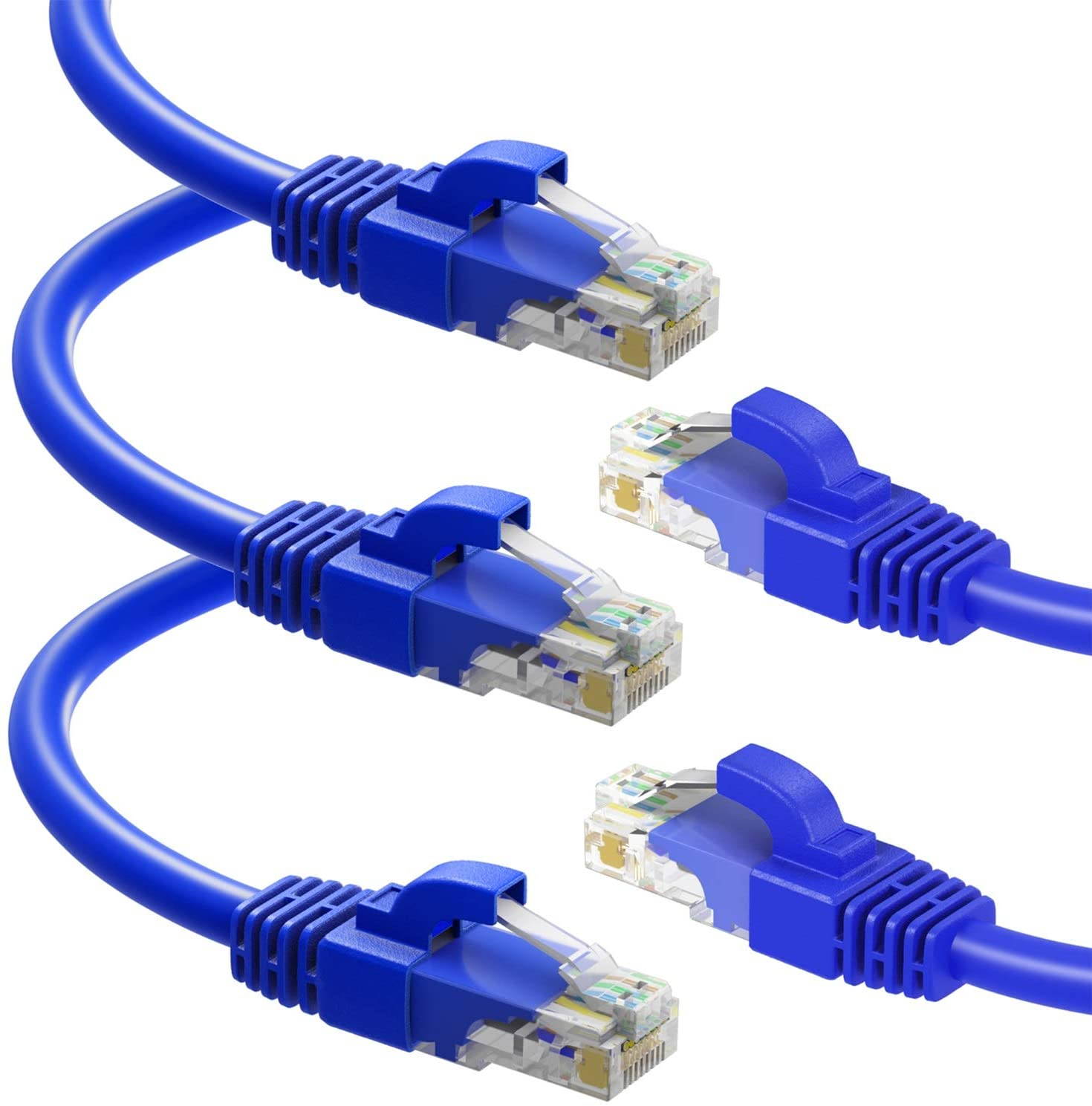 Cat6 Snagless Ethernet Cable - 6 Feet - Black - [5 Pack] - Pure Copper - UL Listed - Cable Ties Included