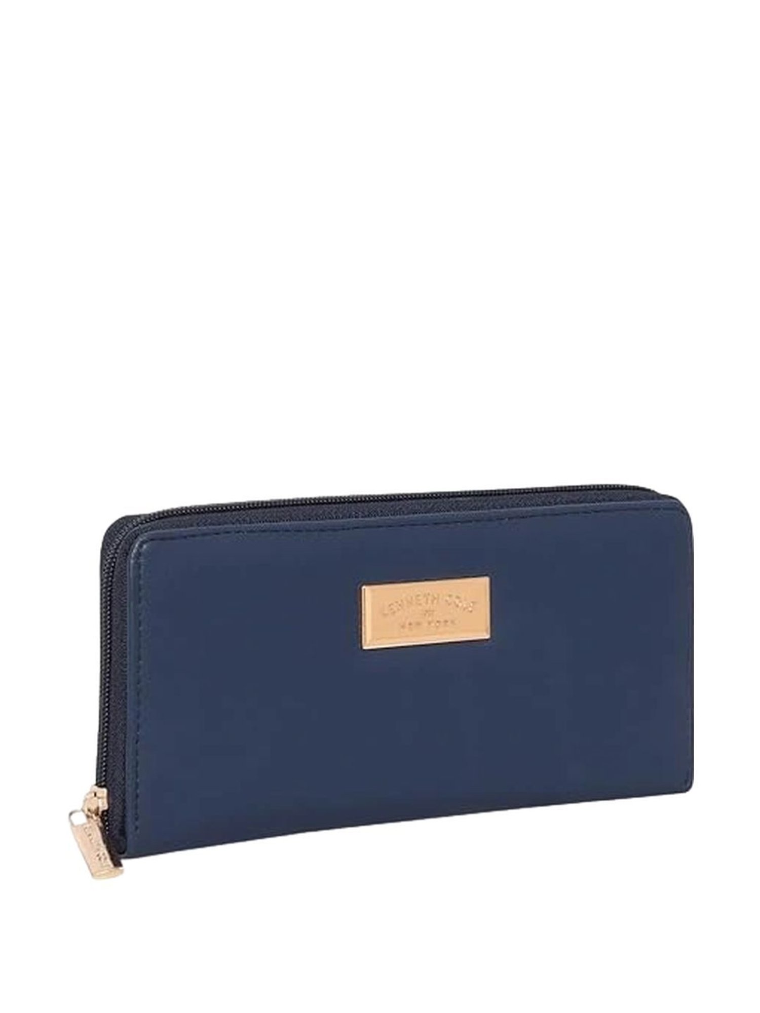 Kenneth Cole Navy Blue Solid Zip Around Wallet for women