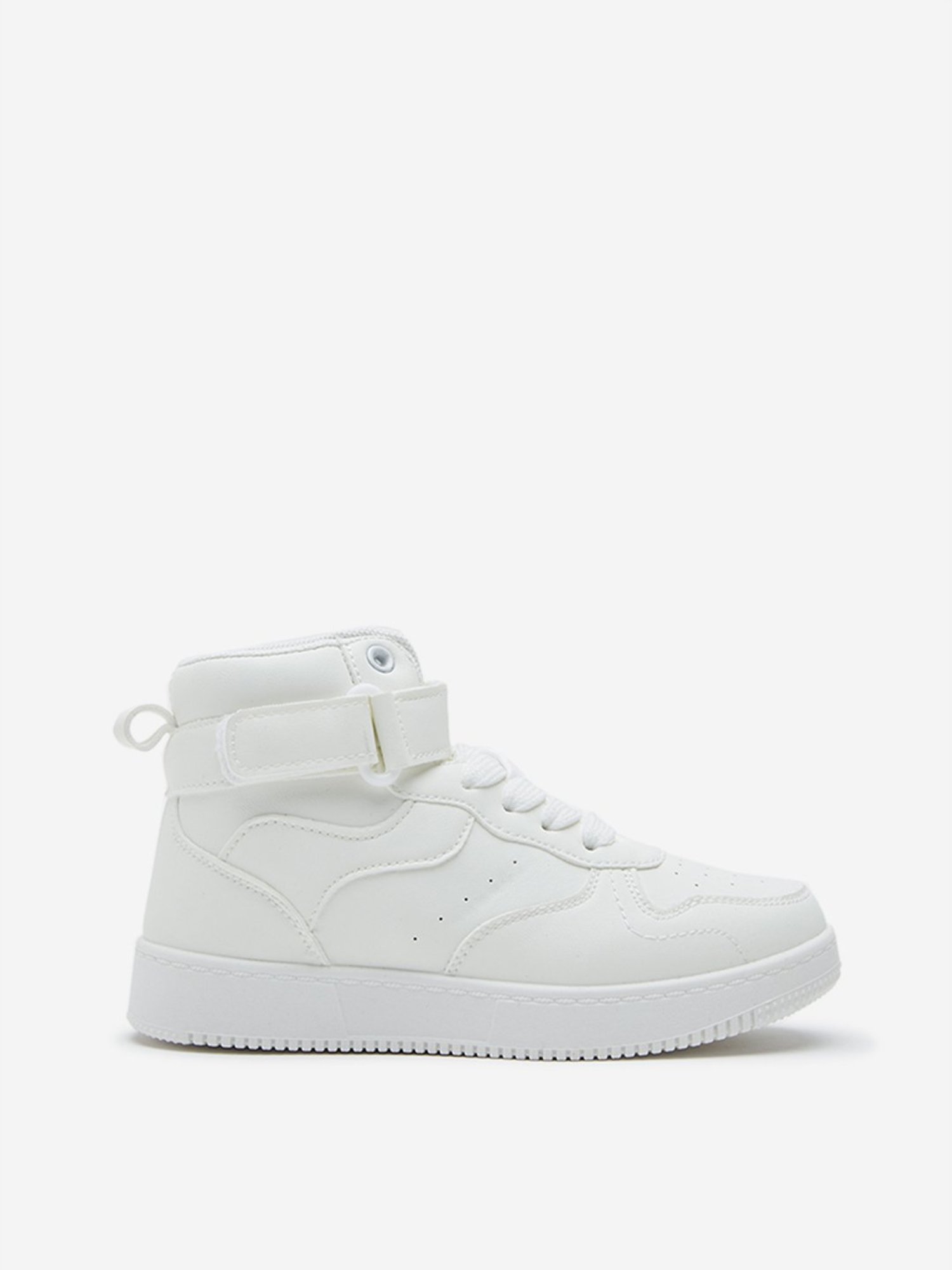 Yellow by Westside White Lace-Up High-Top Boots