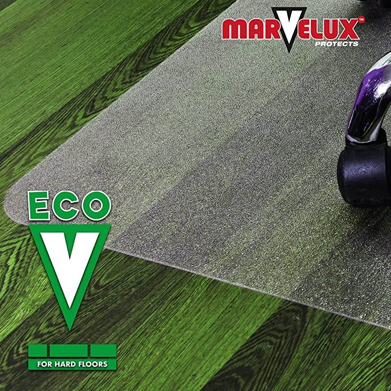 Enhanced Polymer EcoFriendly Office Chair Mat for Hardwood Floors 30 x 48 | Rectangular Hard Floor Protector Transparent | Shipped Flat | Multiple Sizes