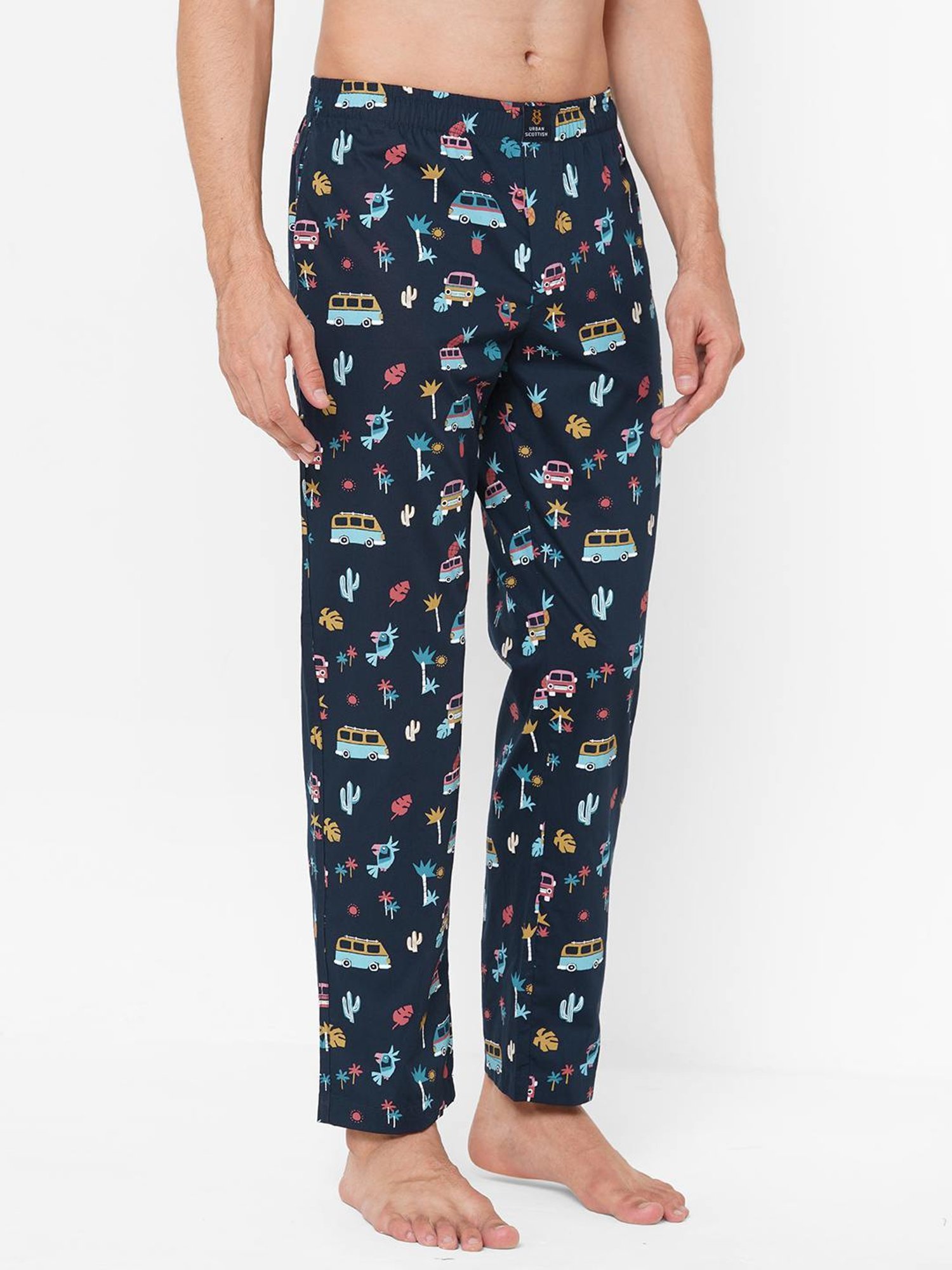 Urban Scottish Navy Regular Fit Printed Lounge Pants