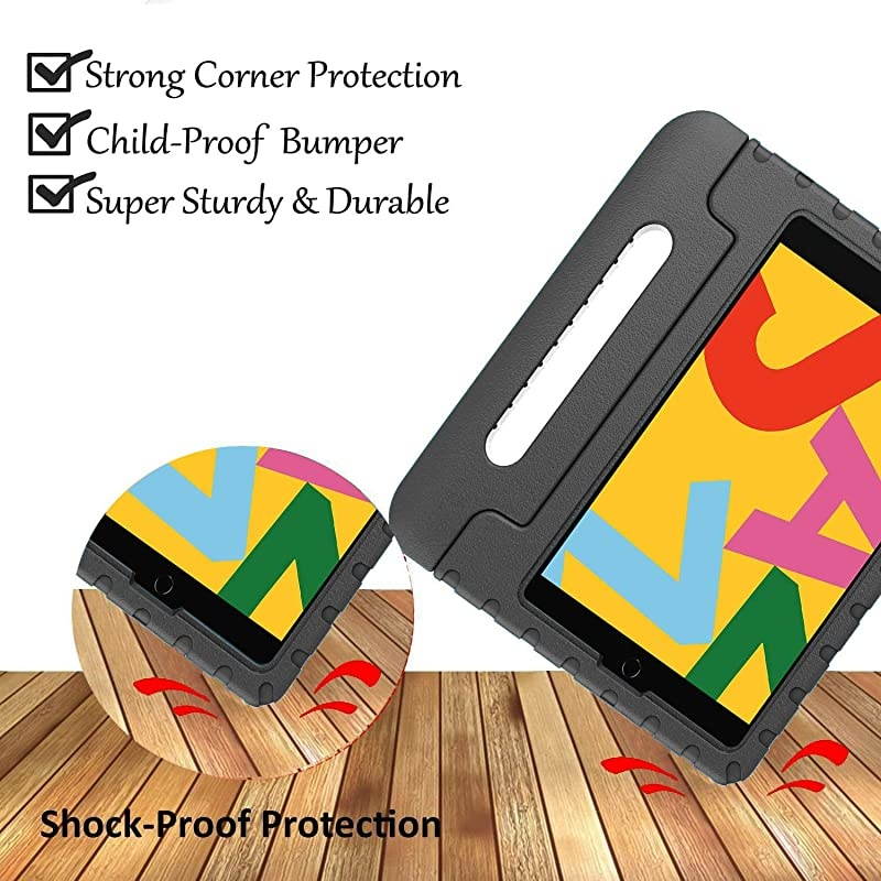 Case for iPad 102 20202019 iPad 8th Generation Case iPad 7th Generation Case for Kids Shockproof Light Weight Handle Stand Kids Case for Apple iPad 102inch 8th7th Gen and Air 3 Black