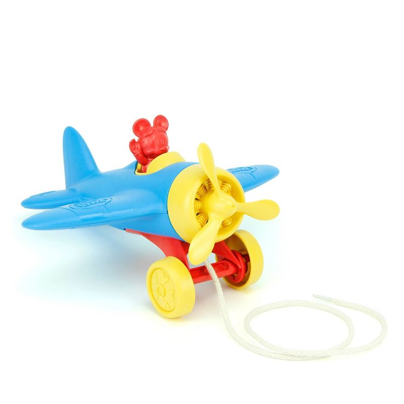 Green Toys Mickey Mouse Airplane Pull Toy