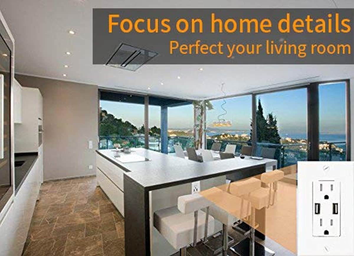 USB Charger Wall Outlet Dual High Speed Duplex Receptacle 15-Amp, Smart 3.1A Quick Charging Capability, Tamper Resistant Cover Plates Included MICMI C10 New Upgrade White, USB outlet 2pack