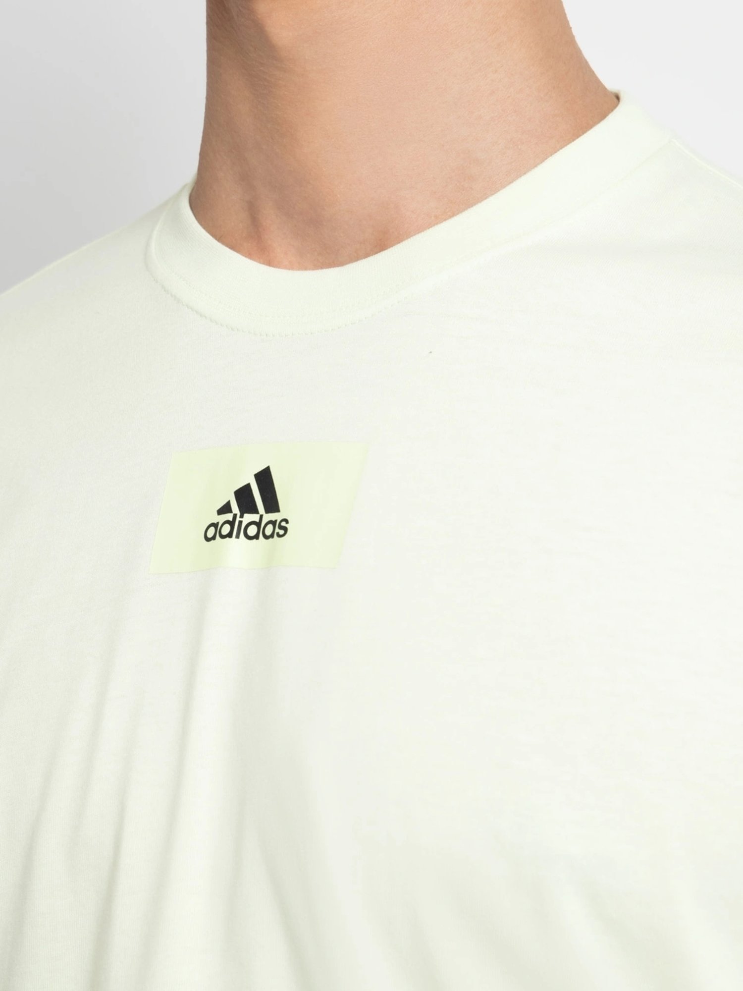 Adidas Green Cotton Regular Fit T-Shirt