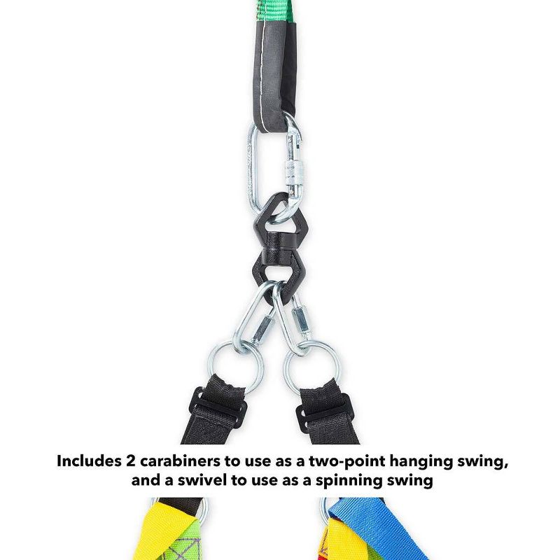 HearthSong Rainbow Flag Round Platform Tree Swing for Multiple Kids