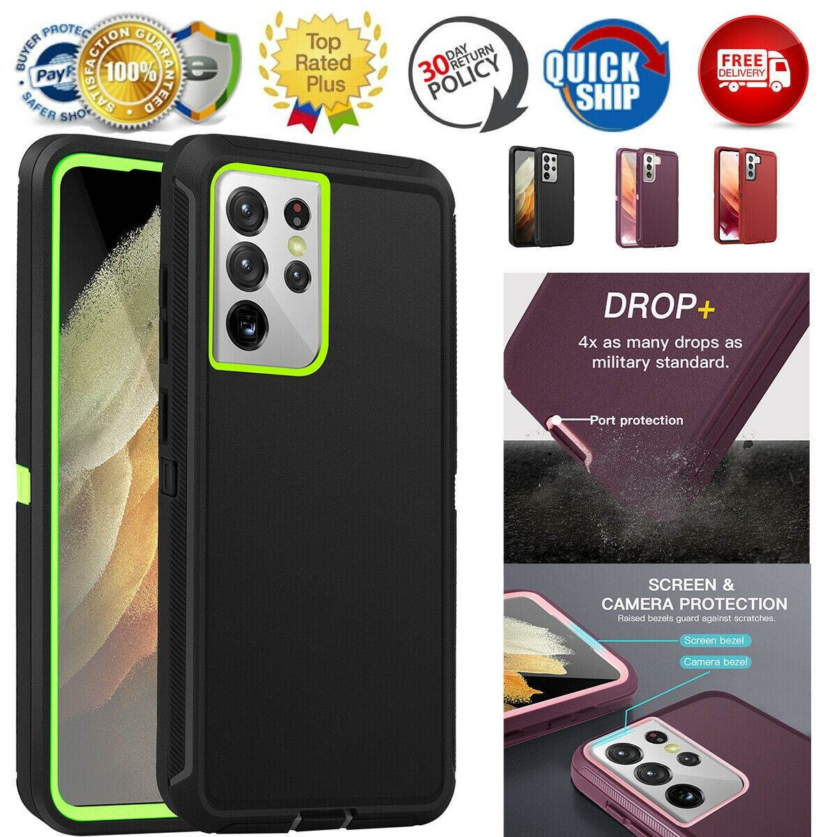 Samsung Galaxy S21+ Plus Heavy Duty Hybrid Armor Drop Protection Case