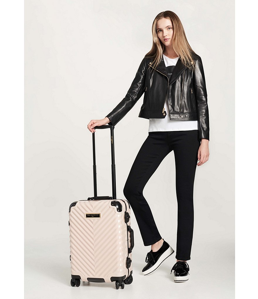 KARL LAGERFELD PARIS Chevron 20#double; Carry-on Hardside Spinner