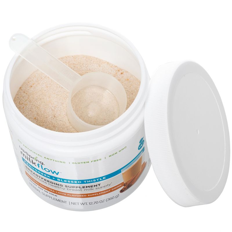 Milkflow Fenugreek + Blessed Thistle Chai Tea Latte Breastfeeding Supplement Drink -12.7oz